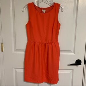 J. Crew Bright Coral Sleeveless Shift Short  Summer Evening  Dress Size 2